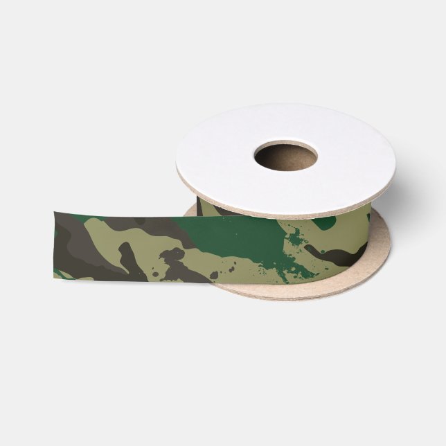 Ruban En Satin Camouflage de Woodlands (Bobine)