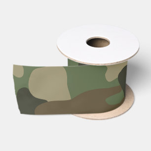 Ruban En Satin Camouflage Vert Camo Motif de l'armée