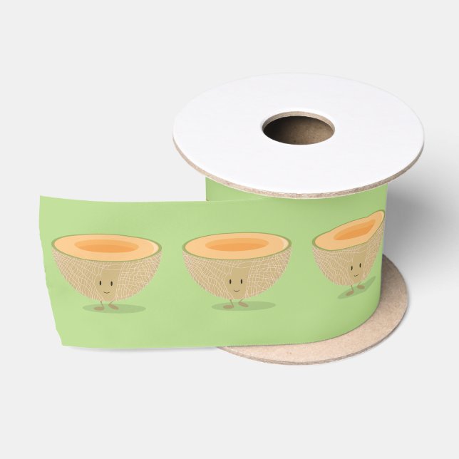 Ruban En Satin Cantaloup de sourire (Bobine)