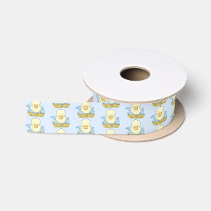 Ruban En Satin Caricature jaune mignon pour canard bébé