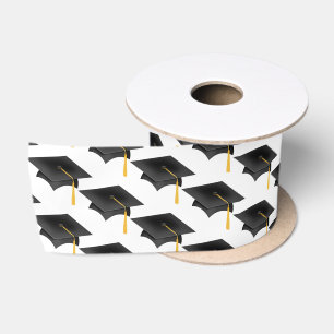 Ruban En Satin Cartes de Graduation Noires Sur Blanc