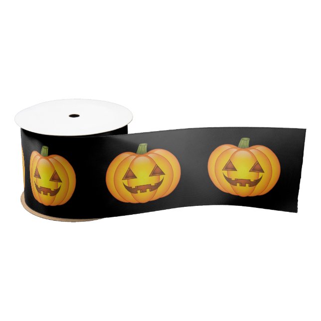 Ruban En Satin Carton mignon Halloween Jack O’Lantern Citrouille (Bobine)