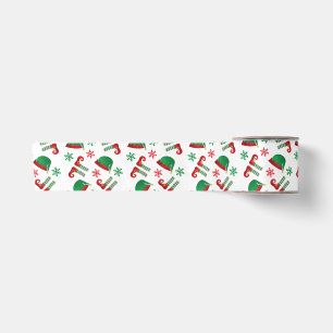 Ruban En Satin Casquette de Noël Elf Motif Red Green