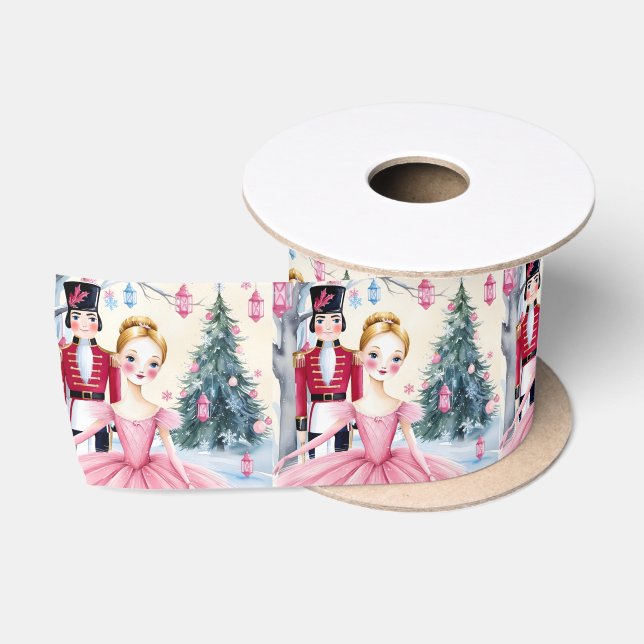 Ruban En Satin Casse-noisette rose Ballet & Ballerina (Bobine)