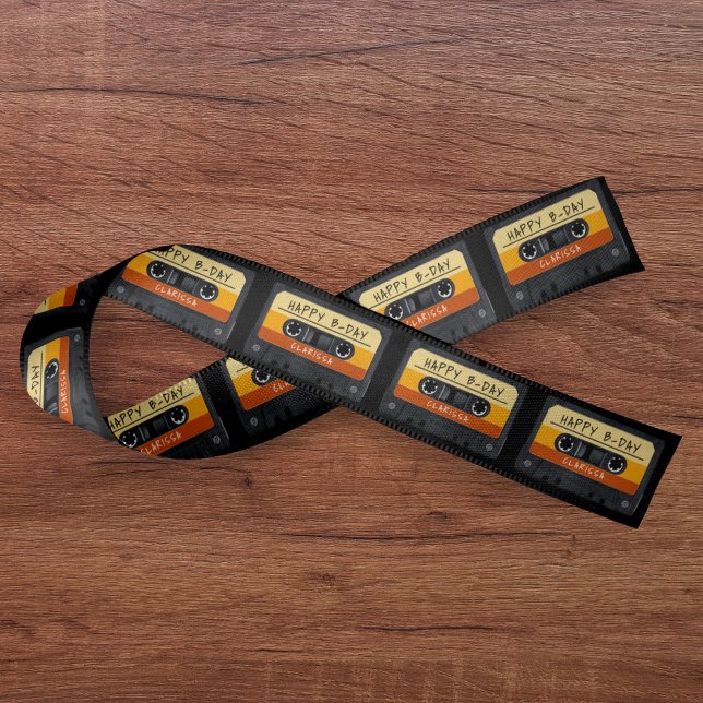 Ruban En Satin Cassette Bande Rétro Anniversaire Fête (Cassette Tape Retro Birthday Party Satin Ribbon
)