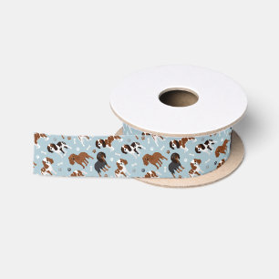 Ruban En Satin Cavalier King Charles Spaniel Paws and Bones
