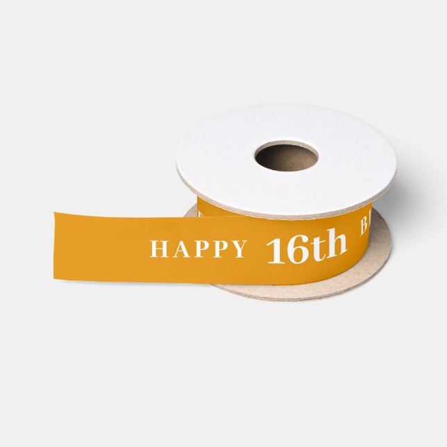 Ruban En Satin Célébration 16 : Joyeux Anniversaire Jaune Ruban J (Bobine)