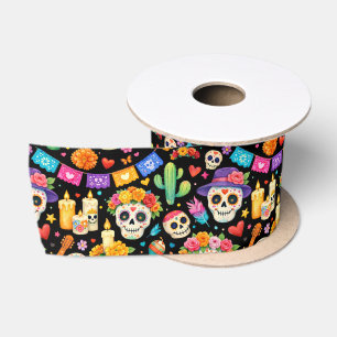 Ruban En Satin Célébration de la Calavera de la Fête
