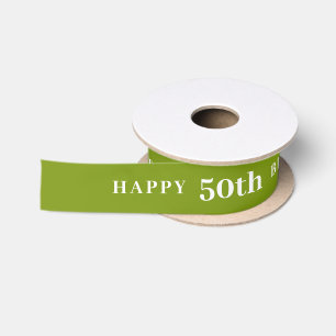 Ruban En Satin Célébrer 50 : Joyeux ruban vert d'anniversaire