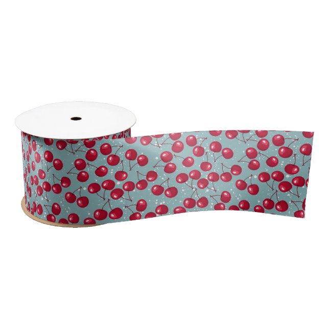Ruban En Satin Cerise d'hiver. (Bobine)