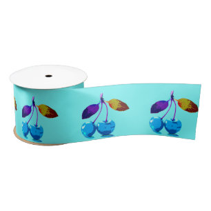Ruban En Satin Cerises bleues vives