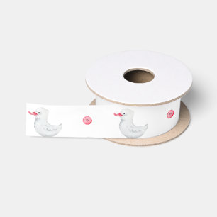 Ruban En Satin C'est une fille : mignonne Motif de canard