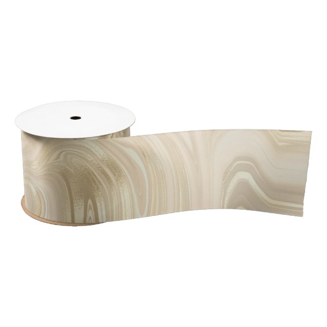 Ruban En Satin Champagne Light Brown Élégant Abstrait (Bobine)