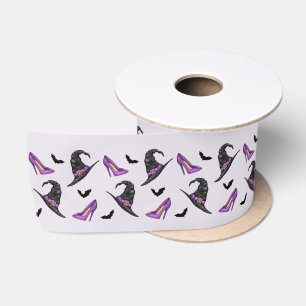 Ruban En Satin Chapeau de sorcière et talons avec Halloween lilas