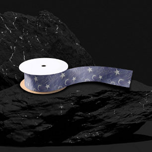 Ruban En Satin Charming mystique Étoiles de lune d'argent Sun A