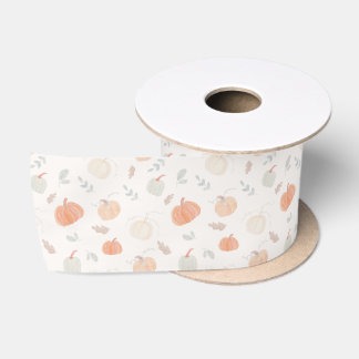 Ruban En Satin Chasse d'automne citrouille Aquarelle
