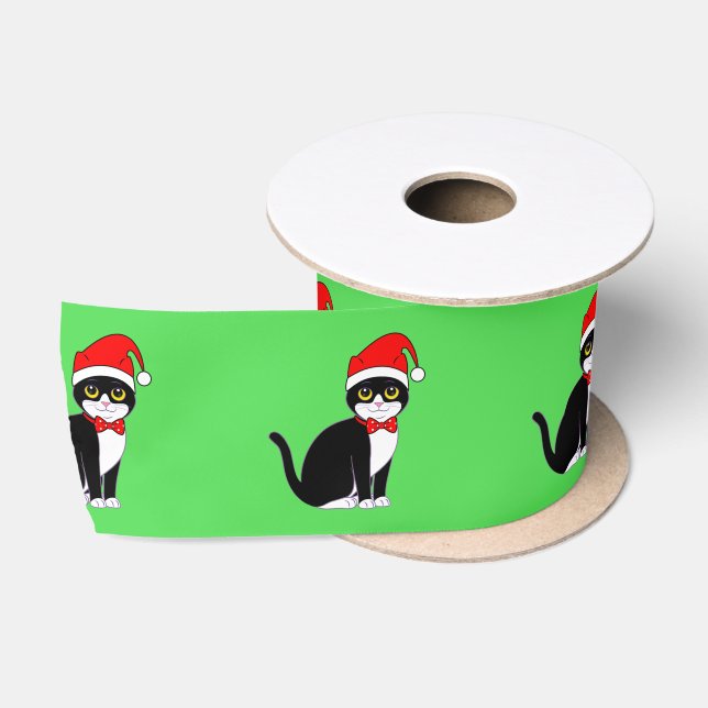 Ruban En Satin Chat de smoking dans Bowtie : à Noël 3" (Bobine)