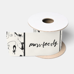 Ruban En Satin Chat Purr-parfaitement personnalisable