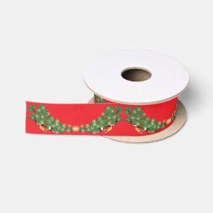 Ruban En Satin Chat renverse Noël Arbre Garland Design
