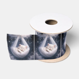 Ruban En Satin Chaton endormi dans un hamac en tulle