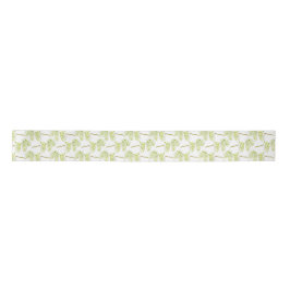 Ruban En Satin Chatons de printemps aquarelle vert ruban blanc