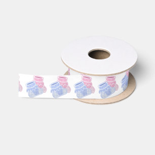 Ruban En Satin chaussettes pour bébé - rose et bleu