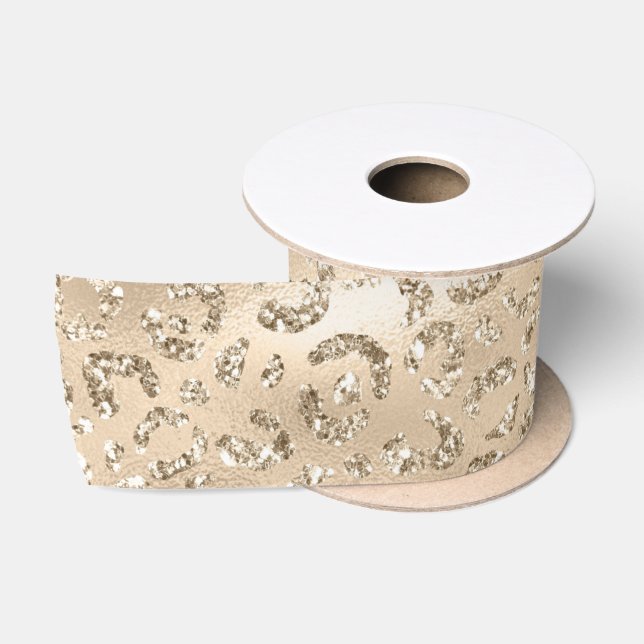 Ruban En Satin Cheetah Leopard Skin Imprimer Motif Animal (Bobine)