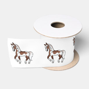 Ruban En Satin Chevaux de trot de dessin animé illustré Pinto mar