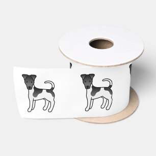 Ruban En Satin Chien Caricature de Renard Lumé Noir Et Blanc
