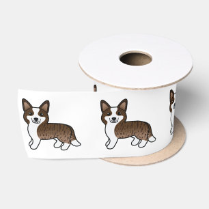Ruban En Satin Chien de dessin animé Cardigan Welsh Corgi Bringé