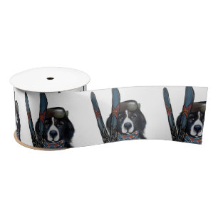 RUBAN EN SATIN CHIEN DE TERRE-NEUVE 