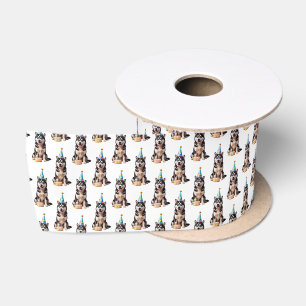 Ruban En Satin Chien Husky Birthday