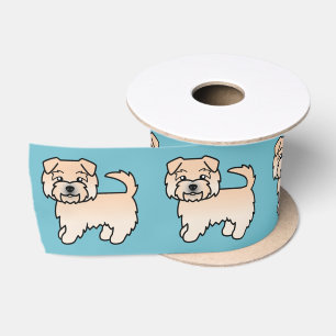 Ruban En Satin Chiens Wheaten Norfolk Terrier Alignés Sur Fond B