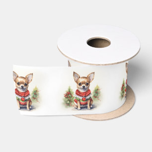 Ruban En Satin Chihuahua de Noël avec Sweat de vacances