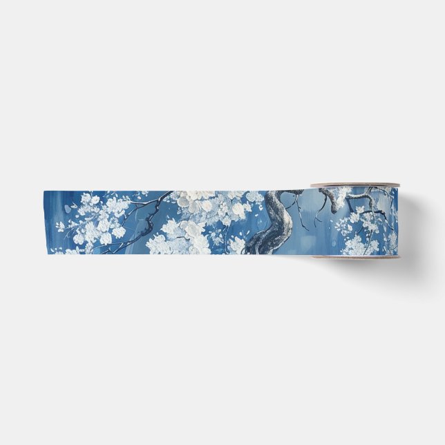 Ruban En Satin Chine Chinoiserie Cerise (Devant)