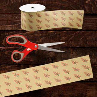 Ruban En Satin Chinese Lunar New Year Plum Blossom 5 Blessings