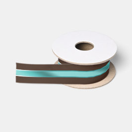 Ruban En Satin Chocolat Brown et turquoise ID593