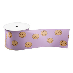 Ruban En Satin Chocolat chips biscuits d'anniversaire violet