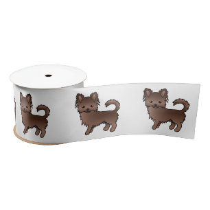 Ruban En Satin Chocolat long Chocolat Chihuahua mignon Dessin Car