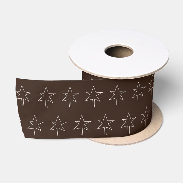 Ruban En Satin Chocolat noir de l'étoile de Noël (Bobine)