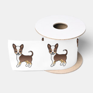 Ruban En Satin Chocolat Tricolor Manteau lisse Chihuahua mignon c