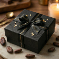 Chocolat Typographie Noir Élégant Or