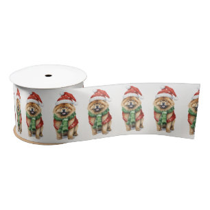 Ruban En Satin Chow de Noël avec Écharpe d'hiver