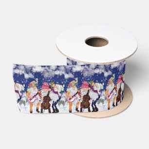 Ruban En Satin Christmas Gift Ribbon Happy Gnome Music Band