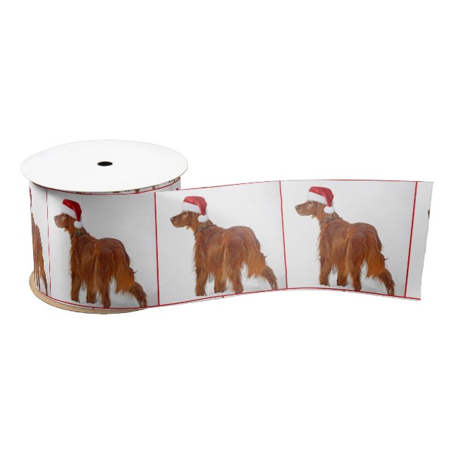 Ruban En Satin Christmas Irish Setter (Bobine)