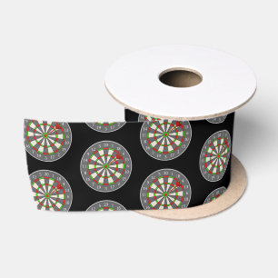 Ruban En Satin Cible de flechettes sur noir