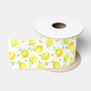 Ruban En Satin Citrons et feuilles