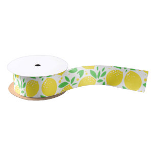 Ruban En Satin Citrons jaunes frais -