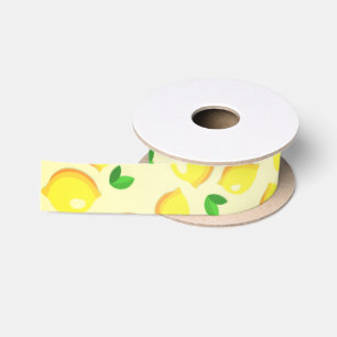 Ruban En Satin Citrons jaunes frais