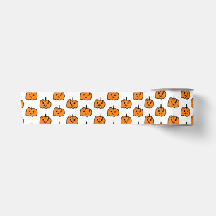 Ruban En Satin Citrouille fantôme orange noir Halloween